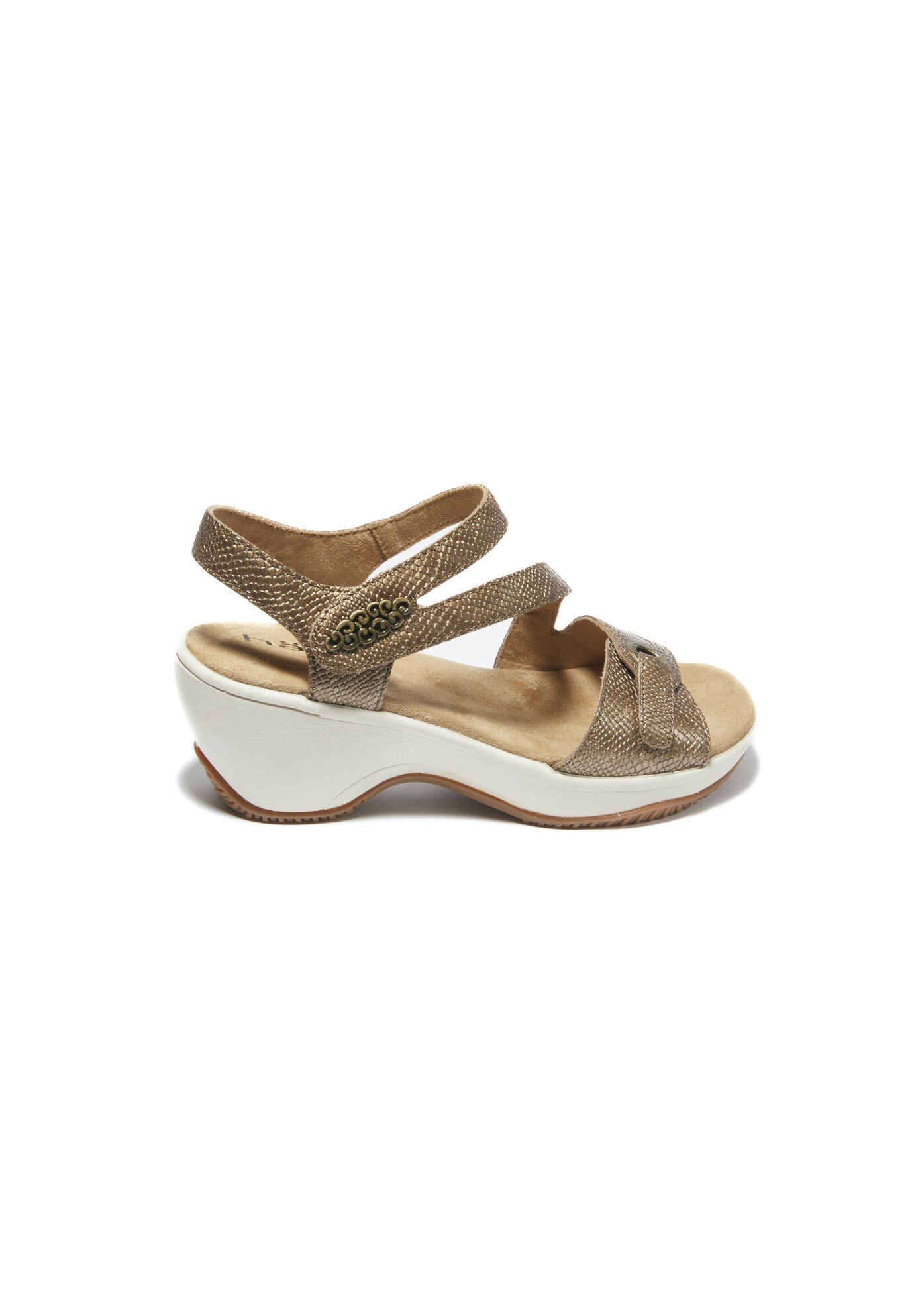 Cindy Ankle Strap Wedge Sandal, BRONZE, hi-res image number 0