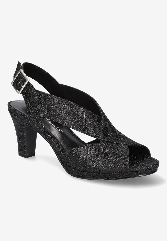 Christy Sandals, BLACK GLITTER, hi-res image number 0