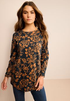 Plus Size Cotton Ultimate Long Sleeve Crewneck Tee