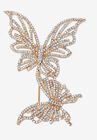 Goldtone Butterfly Pin Round Crystal, CRYSTAL, hi-res image number null