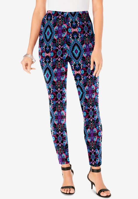 Ankle-Length Essential Stretch Legging, FLORAL MEDALLION, hi-res image number null