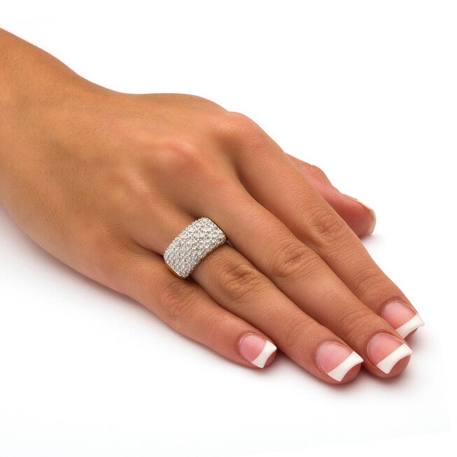 1/6 TCW Diamond Cluster Ring in 18k Yellow Gold-plated Sterling Silver, WHITE, alternate image number 2