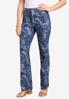 Reversible Printed Bootcut Jean