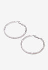 Rhinestone Hoop Earrings, , alternate image number null