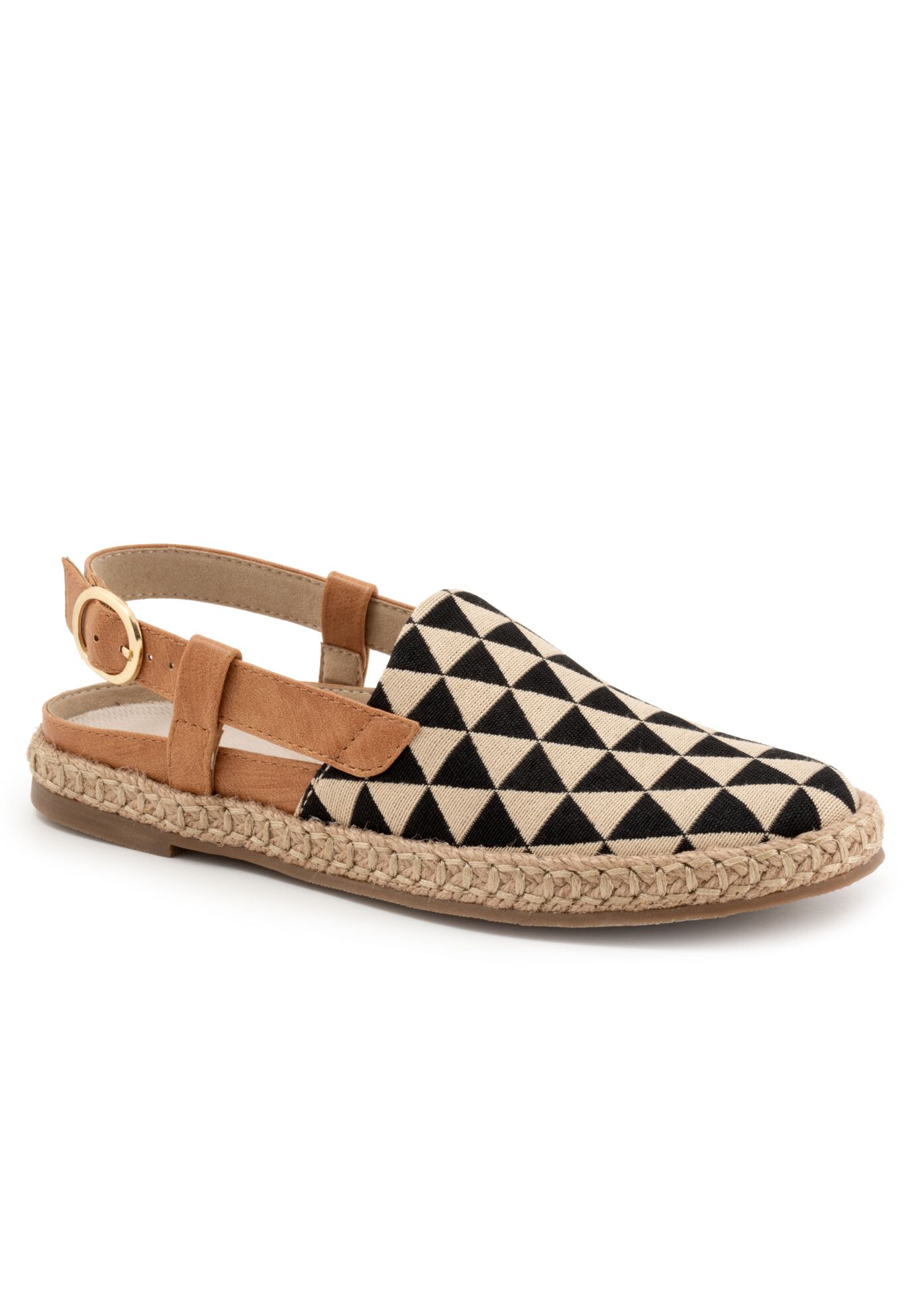 Paisley Sling Back Flats, BLACK NATURAL TEXTILE, hi-res image number 0