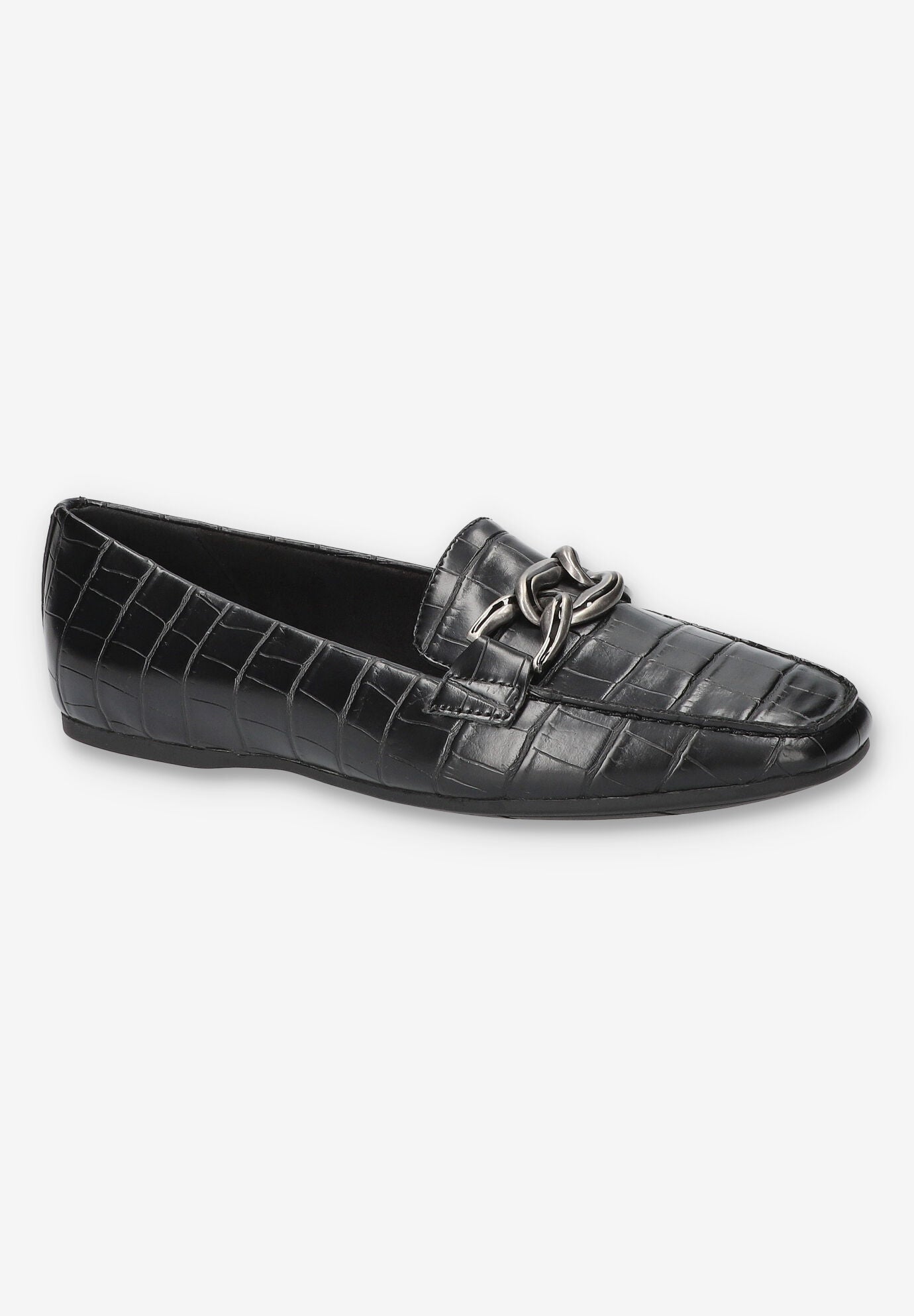Femi Square Toe Flat, BLACK CROCO, hi-res image number 0