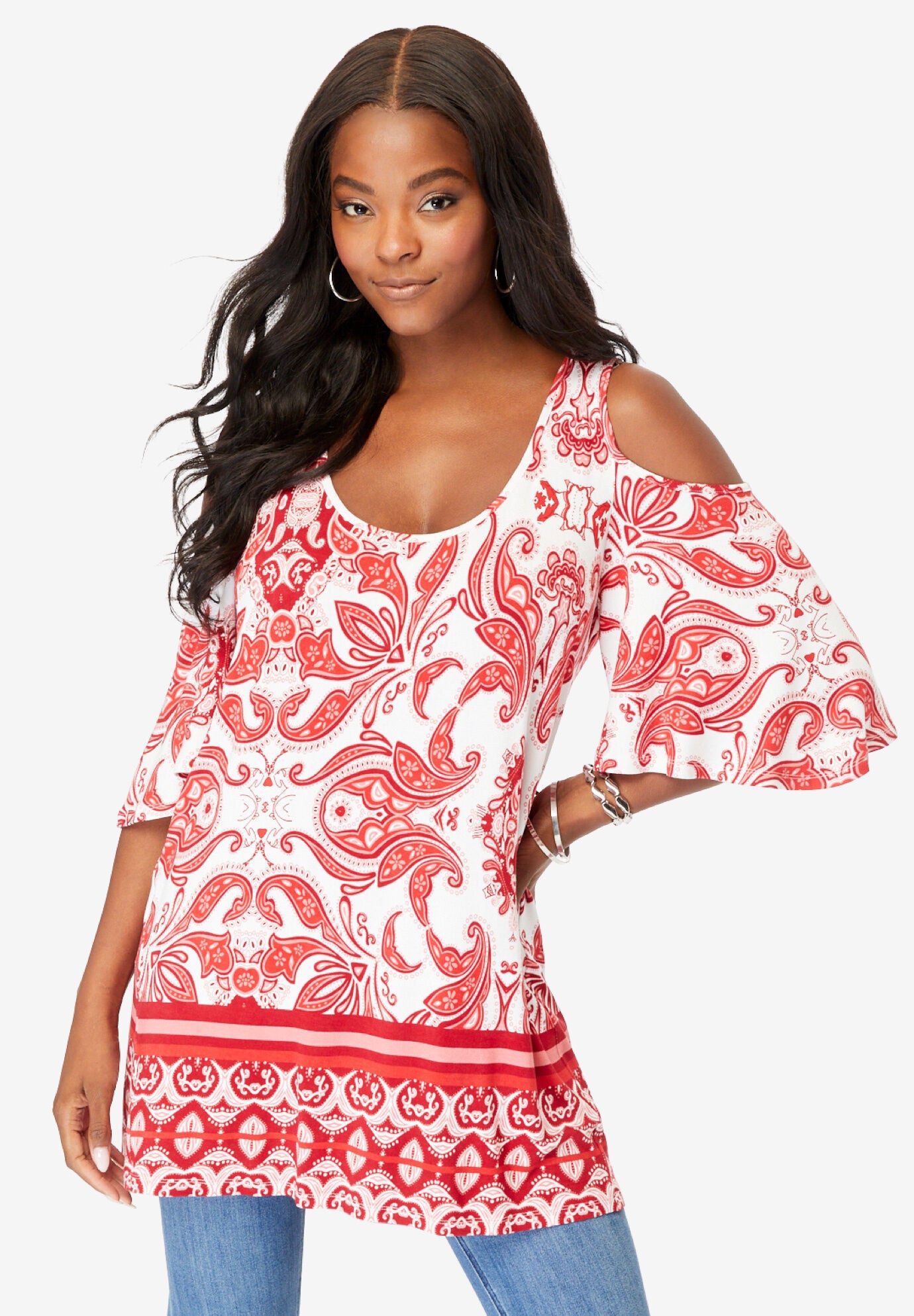 Roamans cold shoulder tops shop