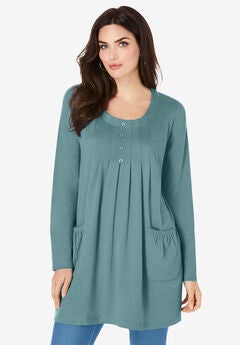 Long Sleeve Two Pocket Soft Knit Tunic