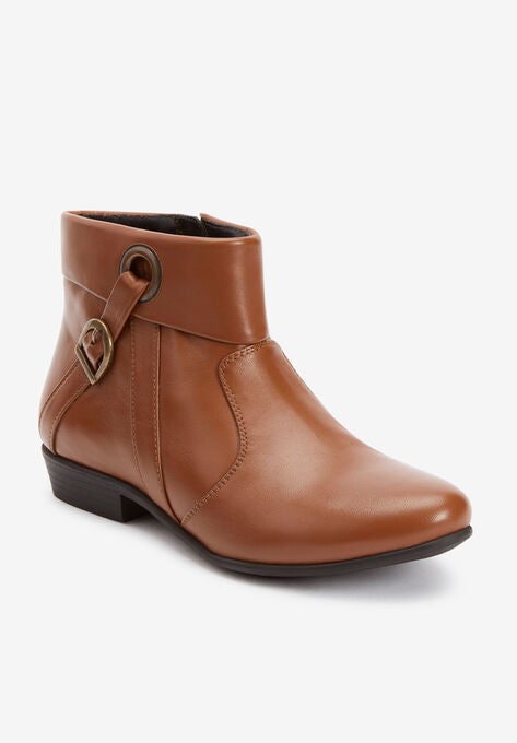 The Terri Leather Bootie, DARK COGNAC, hi-res image number null