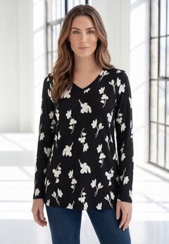 Plus Size Ultimate Long Sleeve V Neck Tee