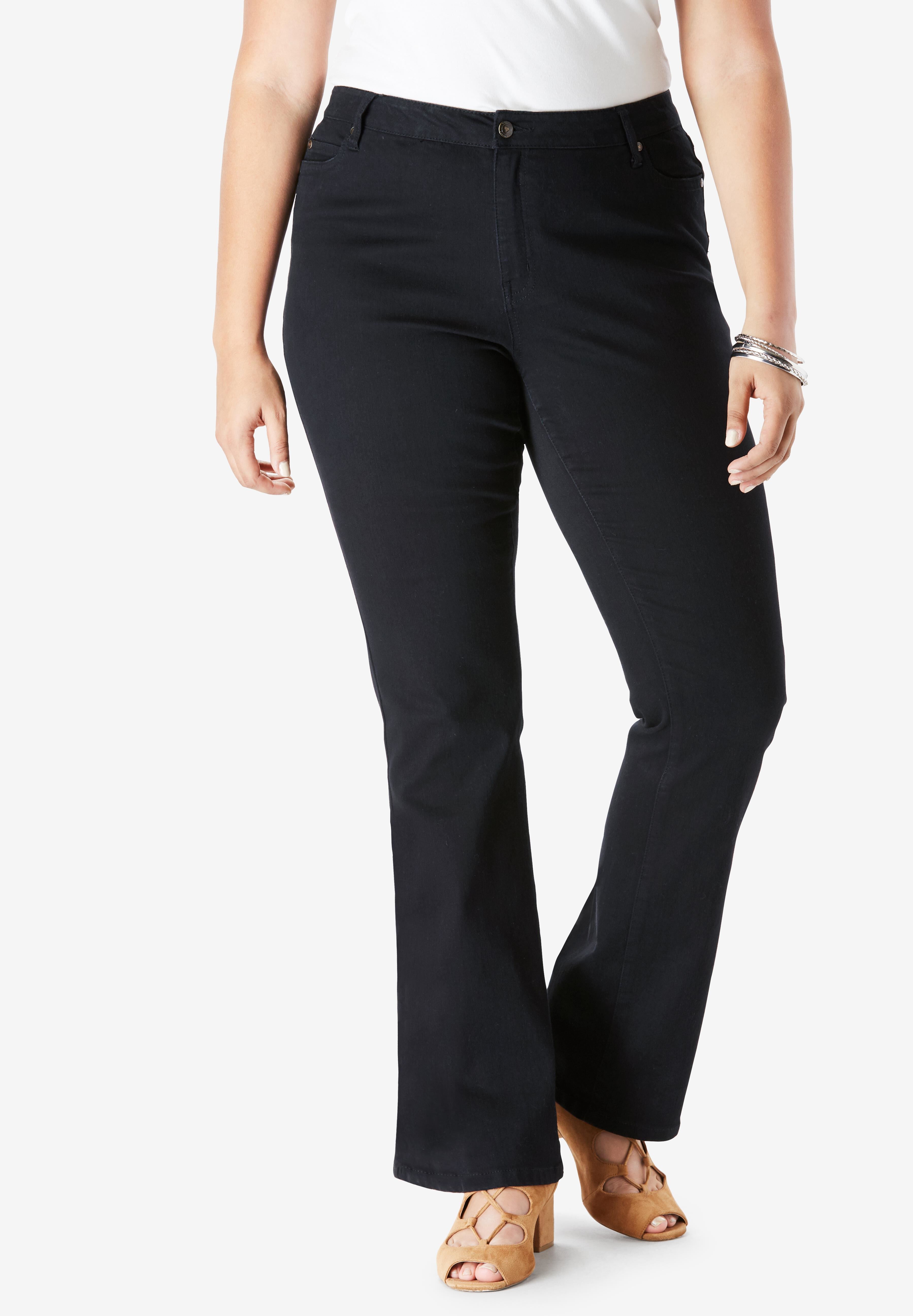 Plus Size Classic Stretch Bootcut Jean, BLACK DENIM, hi-res image number 0