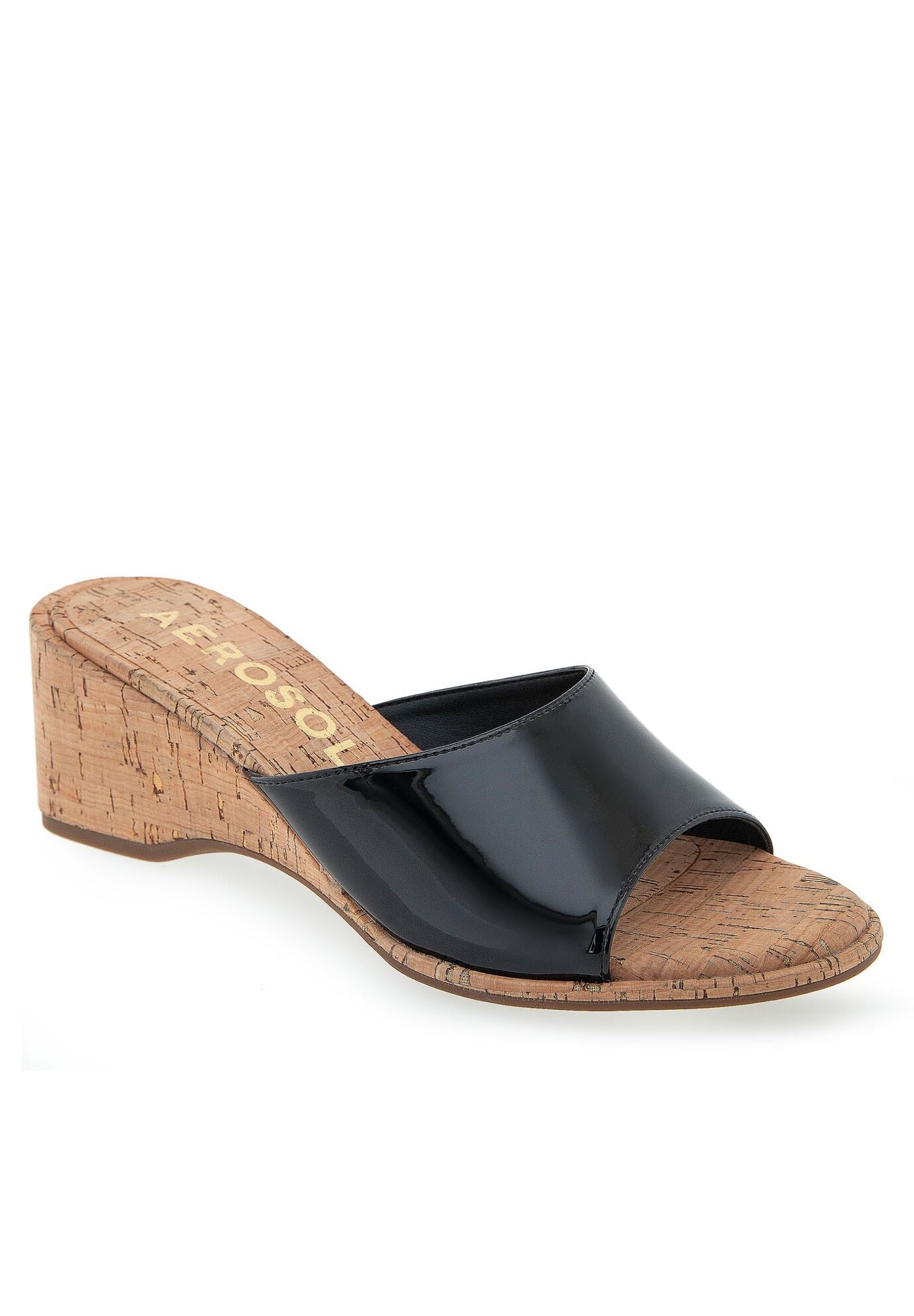 New Year Wedge, BLACK PATENT PEWTER, hi-res image number 0