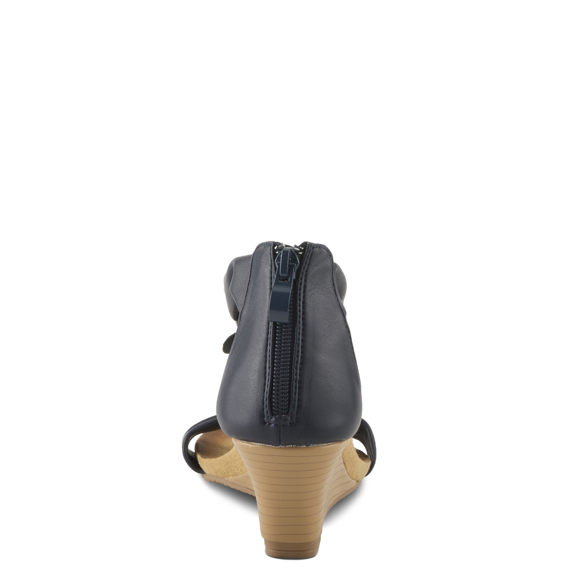 Harlequin Closed Back T-Strap Wedge Sandal, NAVY MULTI, alternate image number 4