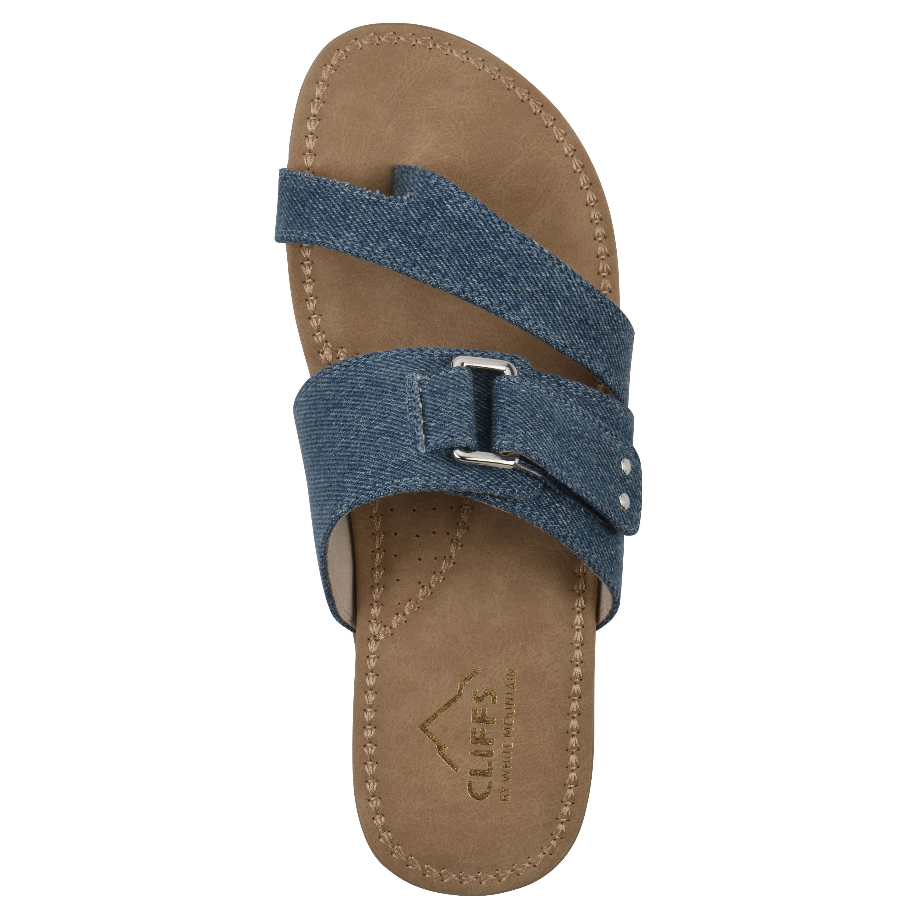 Fancify Slide Sandal, BLUE DENIM FABRIC, alternate image number 4