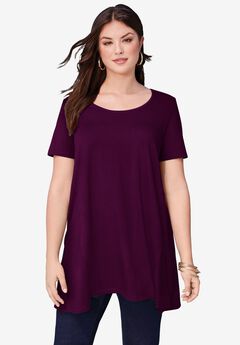 Plus Size Cotton Ultimate Scoopneck Swing Tunic