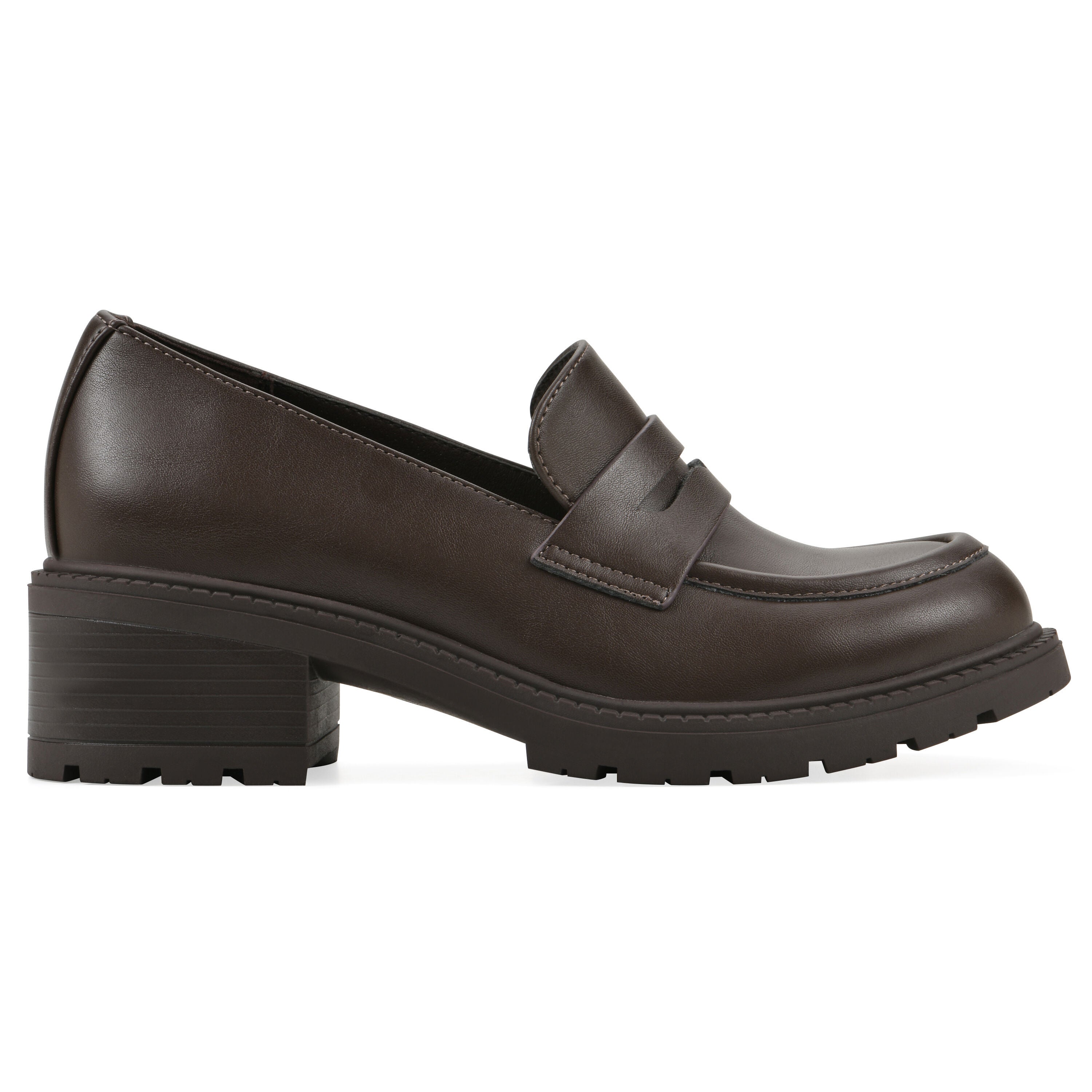 Brigetty Heeled Penny Loafer, BROWN SMOOTH, alternate image number 2