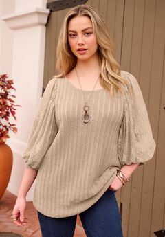 Lace Sleeve Sweater