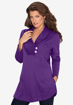 Thermal Shawl Collar Tunic