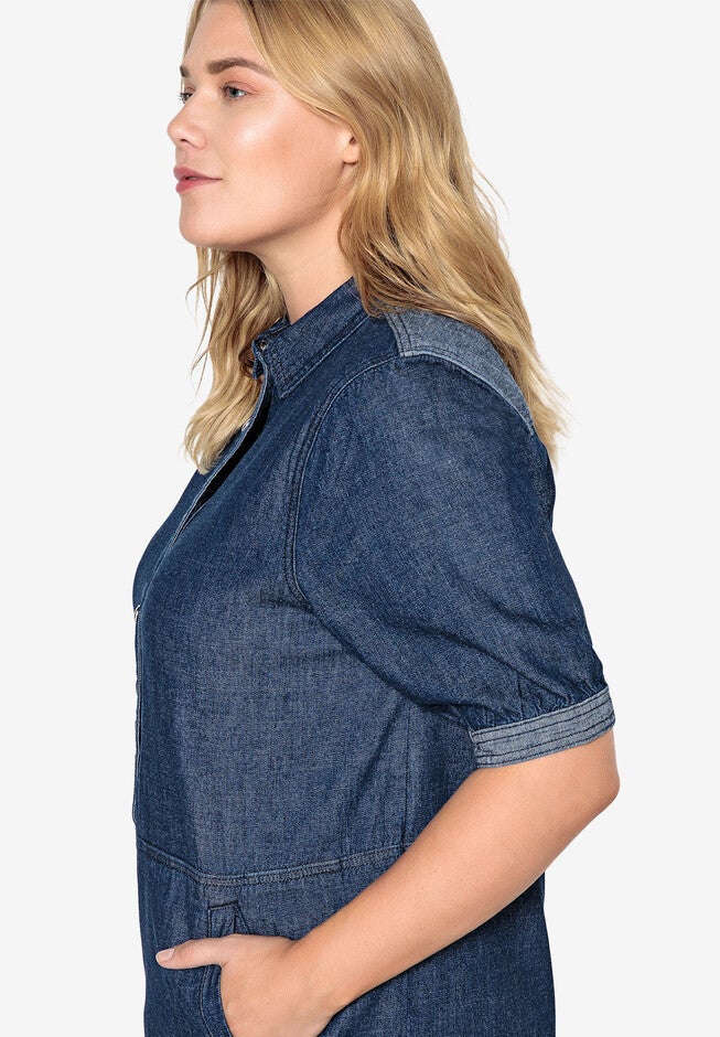 Denim Snap Front Shirtdress Castaluna by La Redoute, , alternate image number null