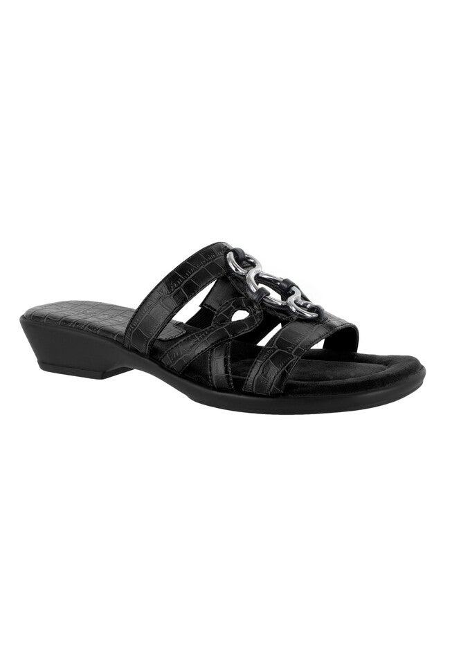 Torrid Sandals by Easy Street®, BLACK CROCO, hi-res image number null
