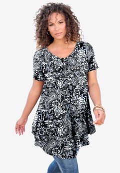 Ultra Drape V Neck Swing Tunic