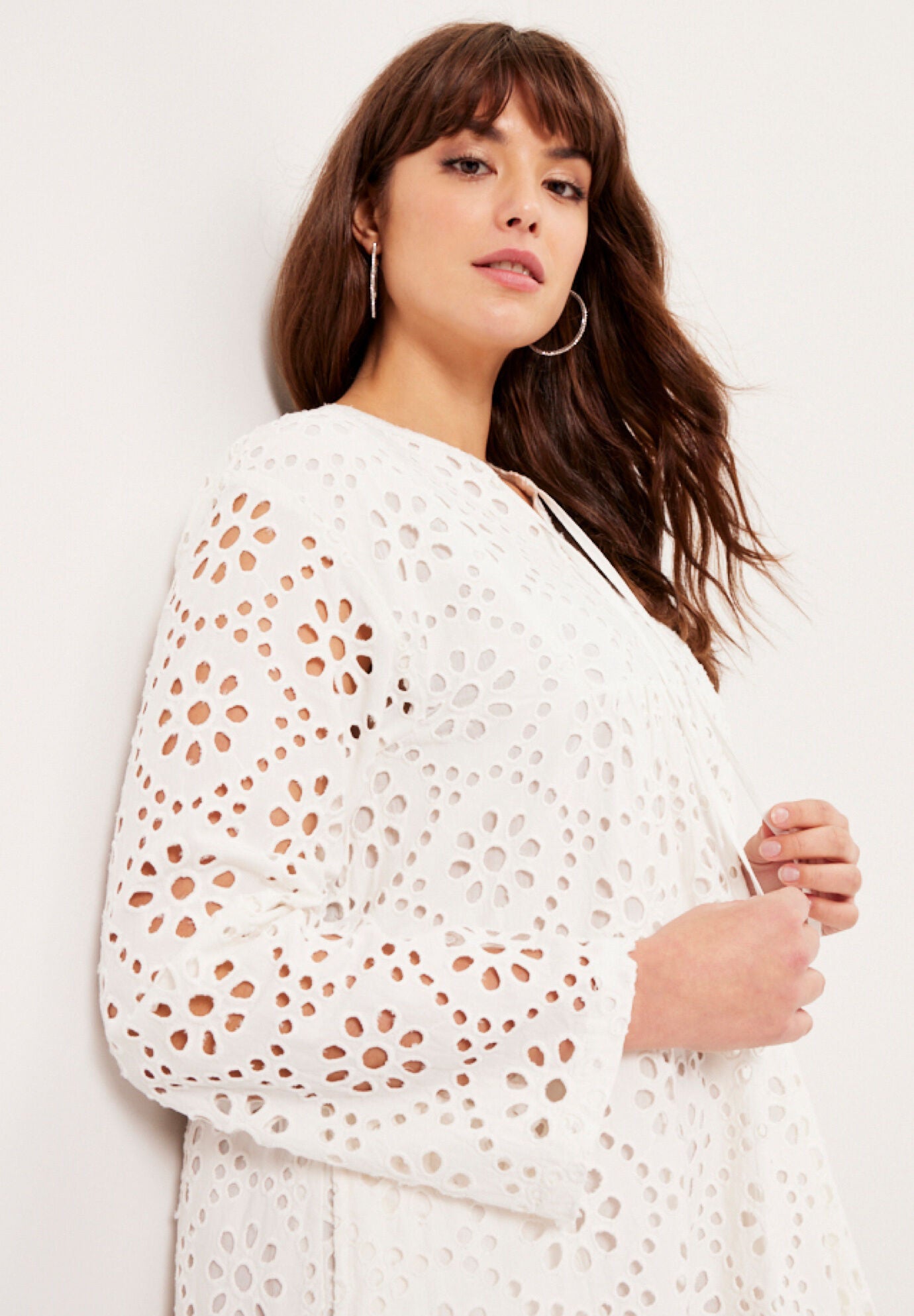 Eyelet Midi Shirtdress, , alternate image number 4