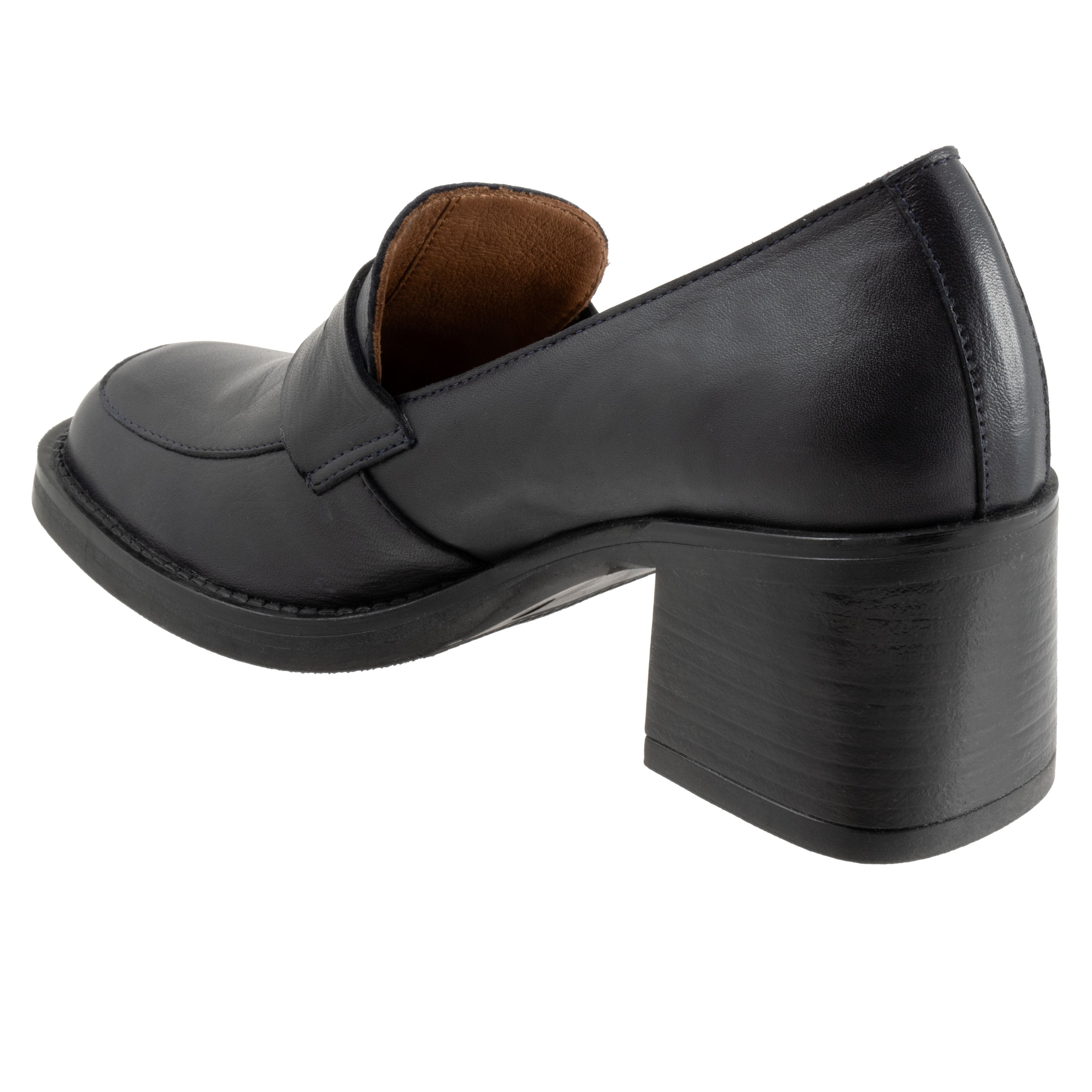 Ruth Leather Loafer, NAVY, on-hover image number 1