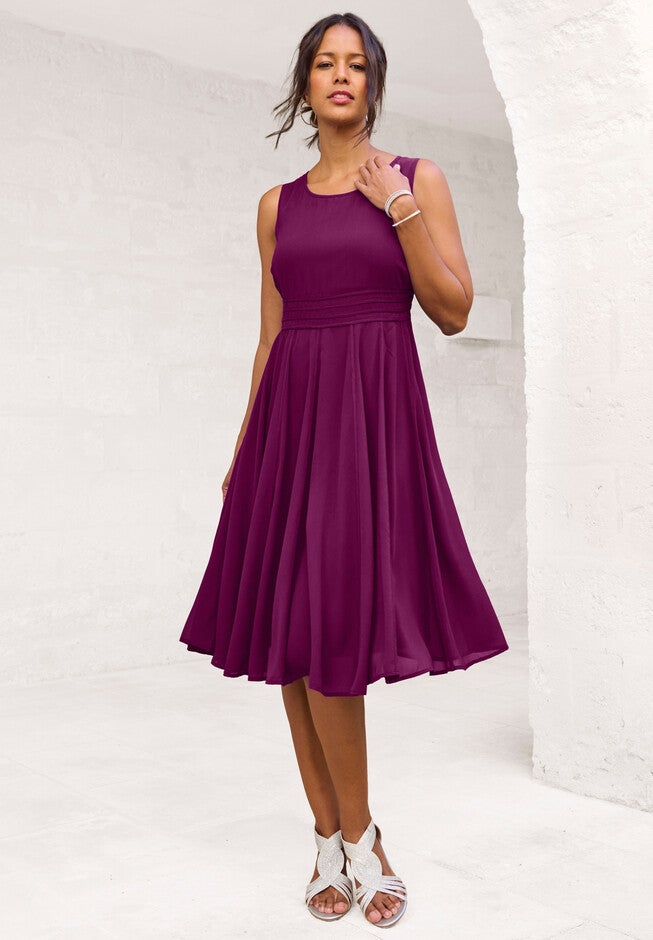 Fashionable FitAndFlare Dress, 4439278 Roaman's