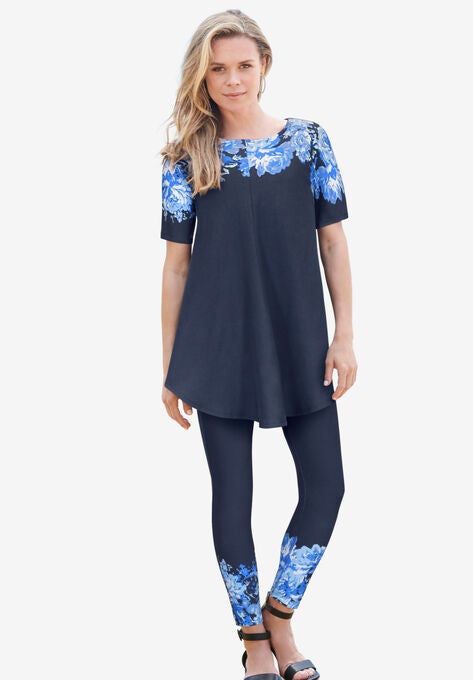 Placement-Print Set, NAVY ROSE BORDER, hi-res image number null