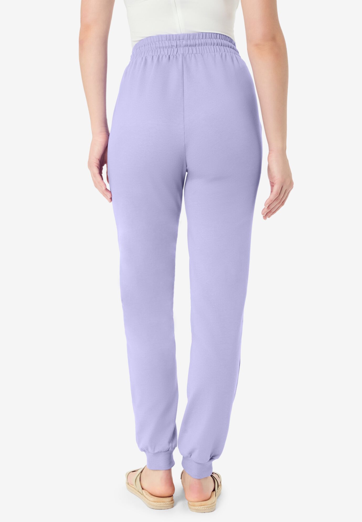 Embroidered French Terry Jogger, LAVENDER MULTI EMBROIDERY, on-hover image number 1