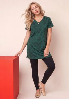 Plus Size Ultimate Cotton V-Neck Short Sleeve Tunic