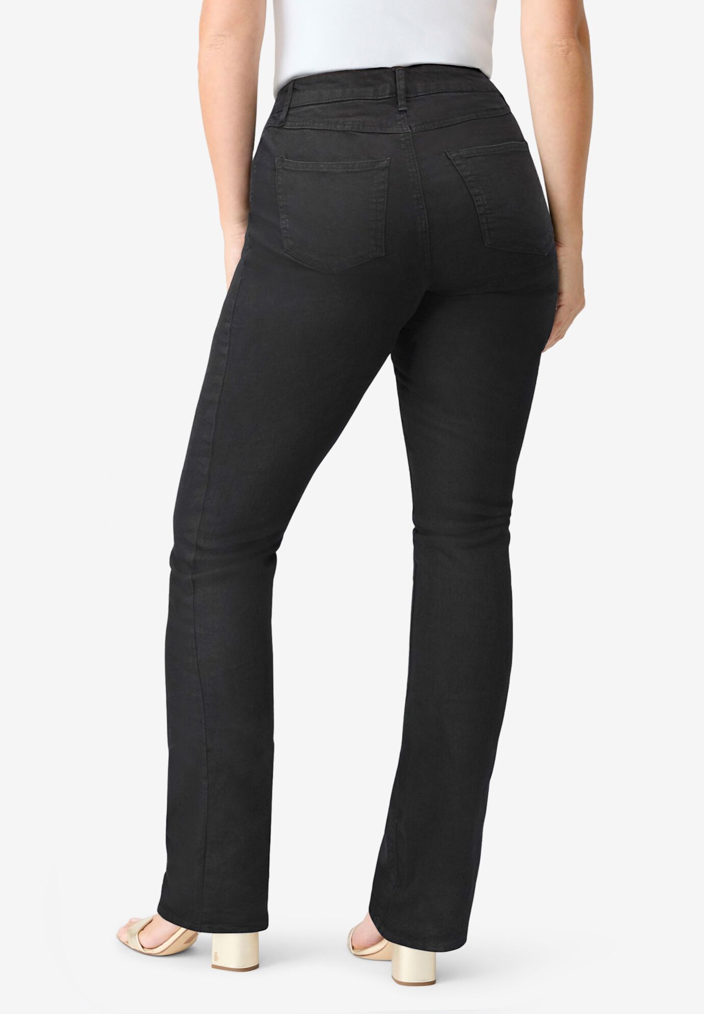 Plus Size Classic Stretch Bootcut Jean, BLACK DENIM, on-hover image number 1