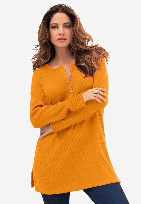 Thermal Henley Tunic, RICH GOLD, hi-res image number null