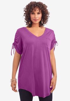 Ruched Sleeve Ultra Femme Tunic