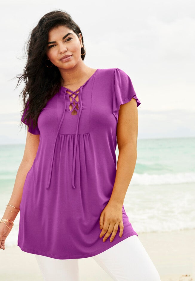 Lace-Up Ultra Femme Tunic, , alternate image number null