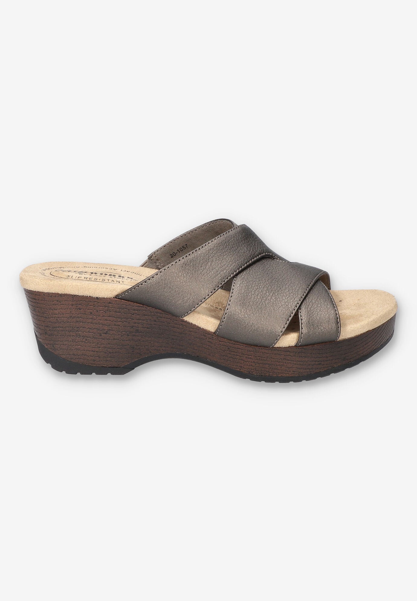 Ren Slip-Resistant Sandal, PEWTER, alternate image number 2