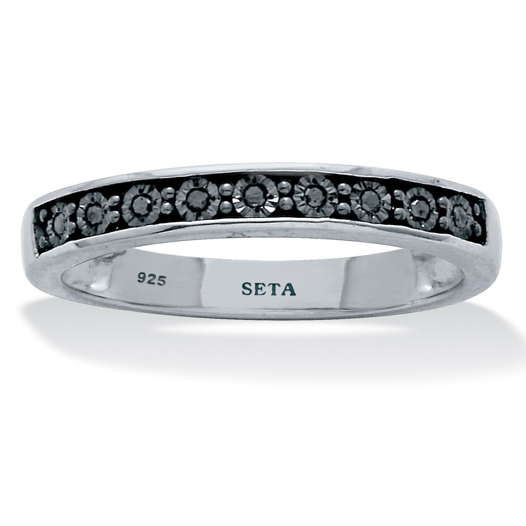 .05 TCW Black Diamond Sterling Silver Ring, BLACK, hi-res image number 0