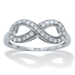 .25 TCW Diamond Sterling Silver Infinity Ring