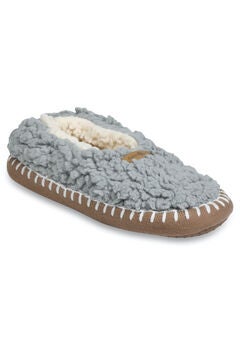Womens Faux Shearling Mocassin Slipper With Sidewall Slippers