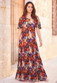 Flutter Sleeve Crinkle Dress