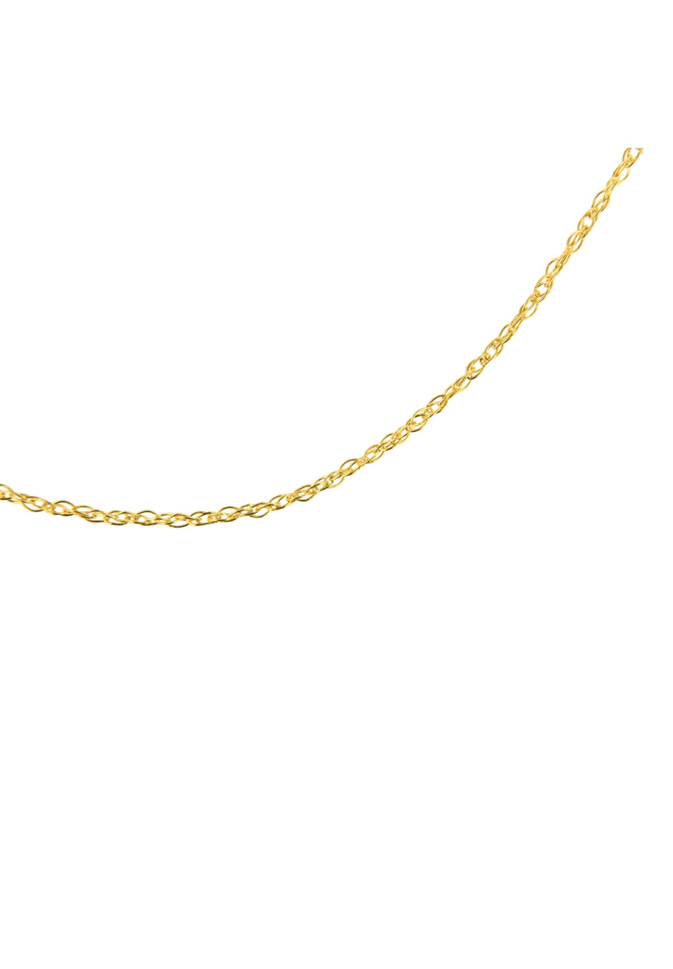 Solid Yellow Gold Slim And Dainty Rope Chain Necklace Unisex Chain 16 inches, , alternate image number 3
