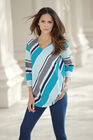 Diagonal Stripe V-Neck Tee, , alternate image number null