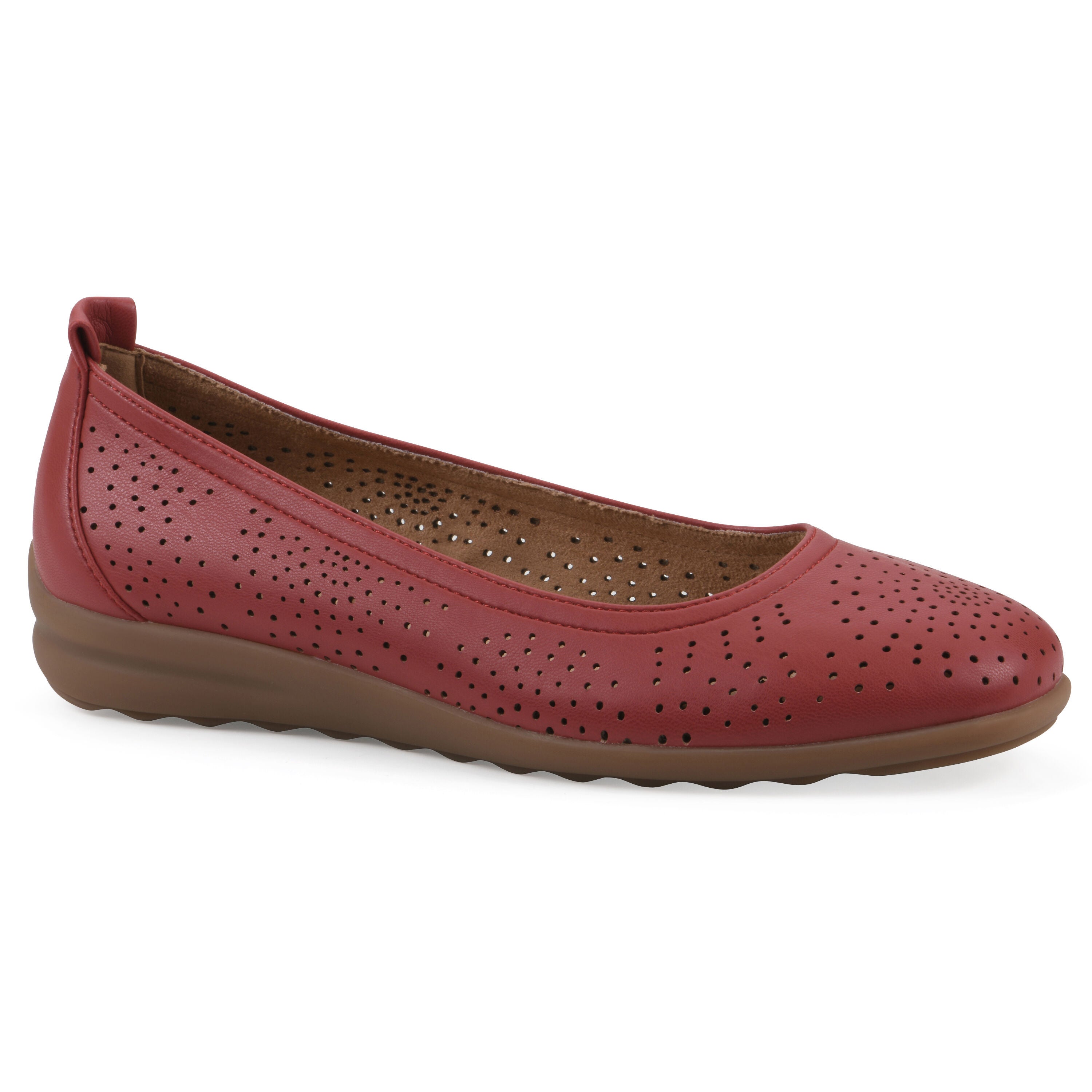 Cortney Ballet Flat, RED SMOOTH, hi-res image number 0