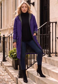 Plus Size Hooded Nylon Jacket