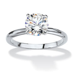 2.00 TCW Round Cubic Zirconia Solitaire Ring Platinum-Plated
