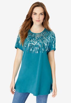 Embellished Tunic with Side Slits