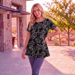 Plus Size Ultimate Cotton Crewneck Short Sleeve Swing Tee