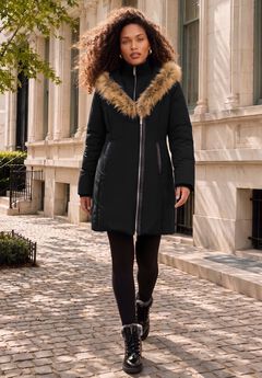 Plus Size Double Layer Puffer Coat