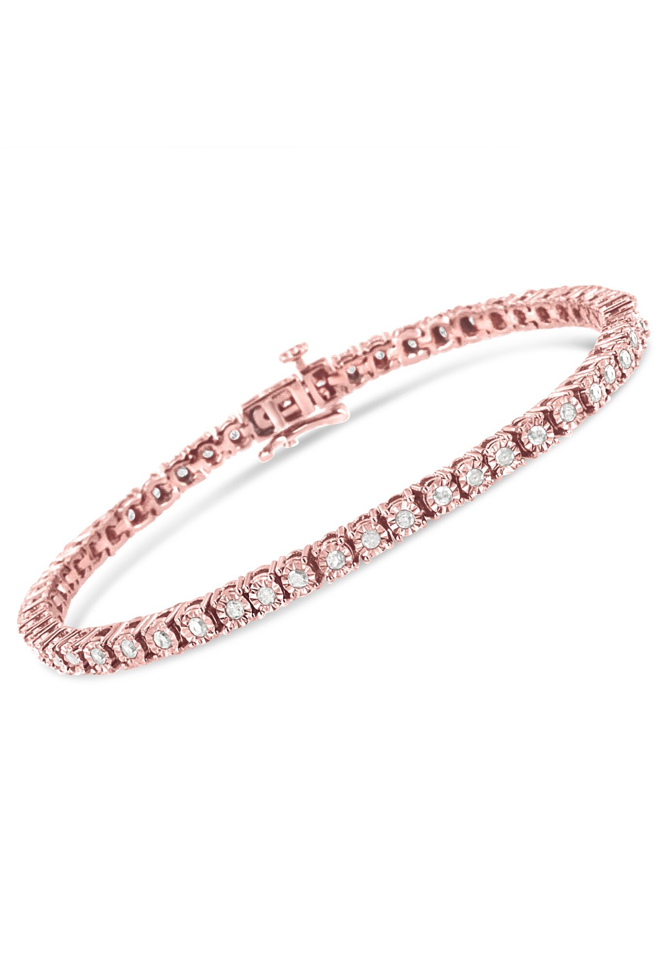 Silver 1.0 Cttw Miracle-Set Diamond Tennis Bracelet - 9 inches Inches, , on-hover image number 1