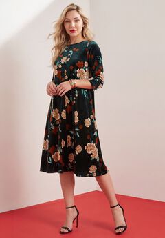 Velour Swing Drape Dress